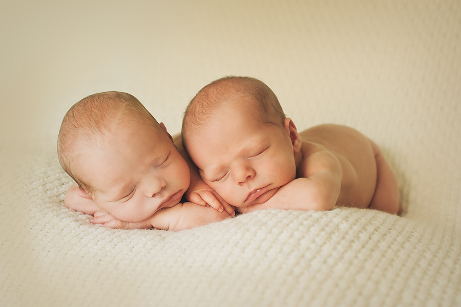 newborn twins sleeping