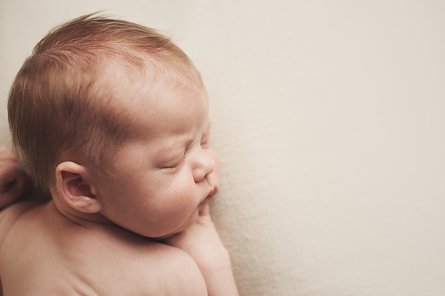 Profile of a sleeping newborn