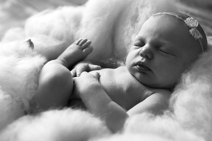 black and white of a newborn