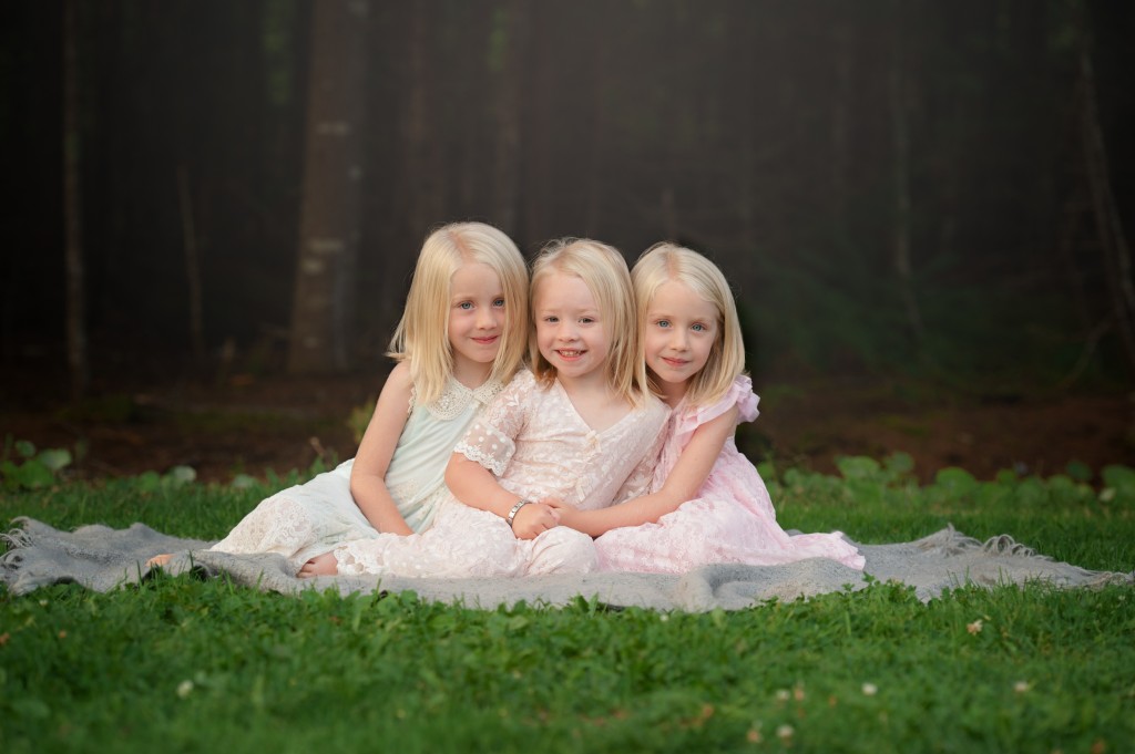 Saint John Photographer three little girls with blond hair