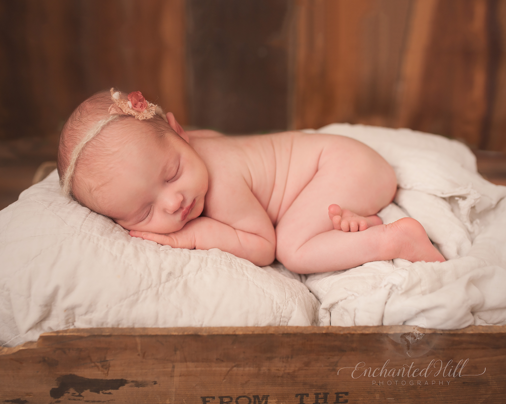 Saint John photography baby girl on antique quilt