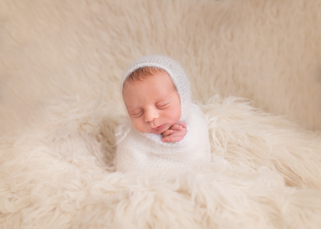 Saint John Photographer new baby wrapped in white