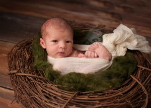 Saint John Photography of a baby sitting in green wool