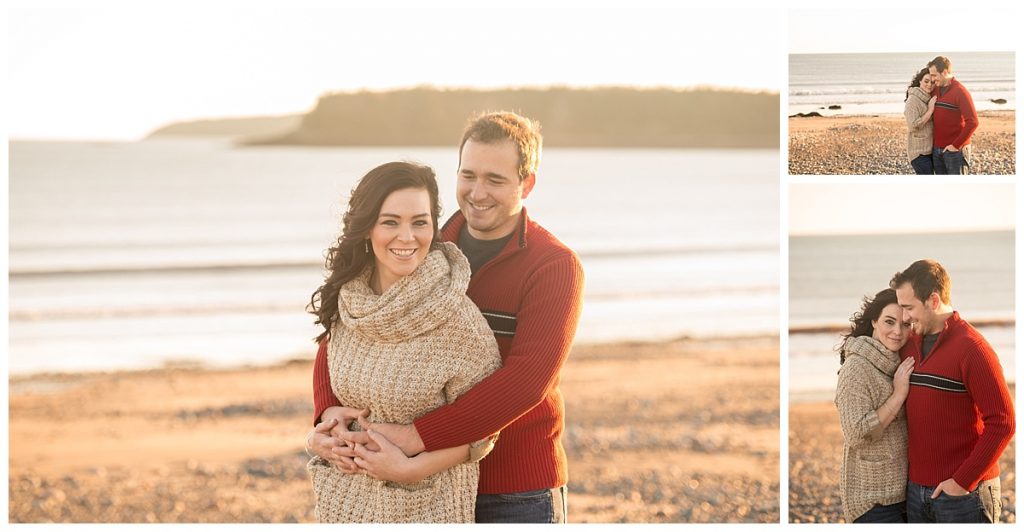 couple on the beach for engagement session