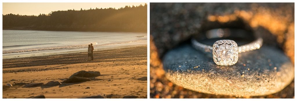 couple on the beach at sunset irving nature park