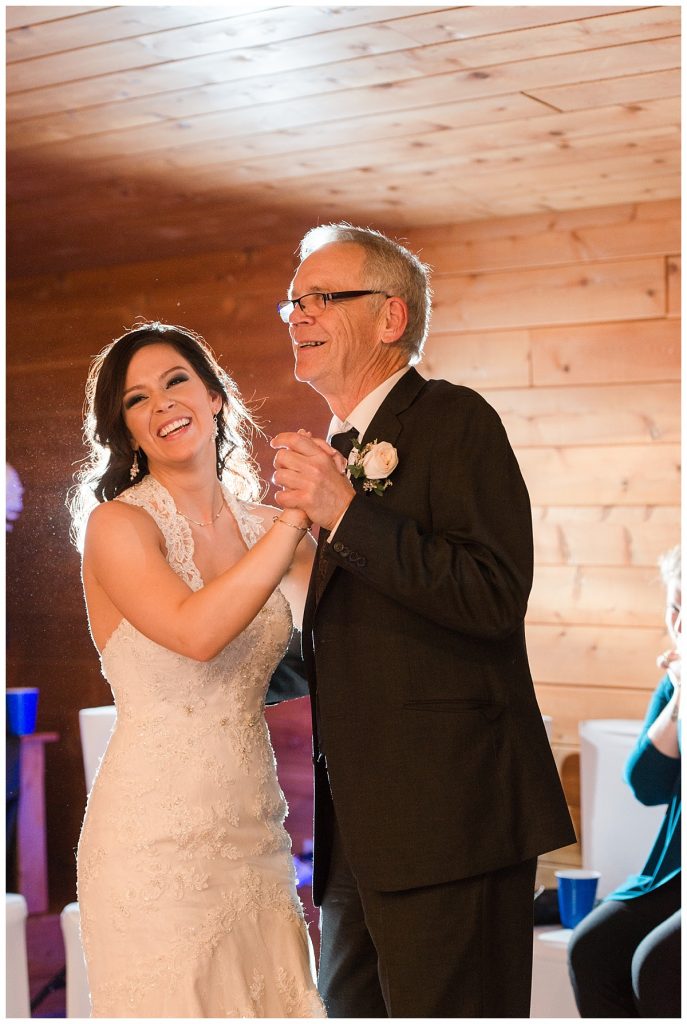 Barry Hatt dancing with his daughter at her wedding