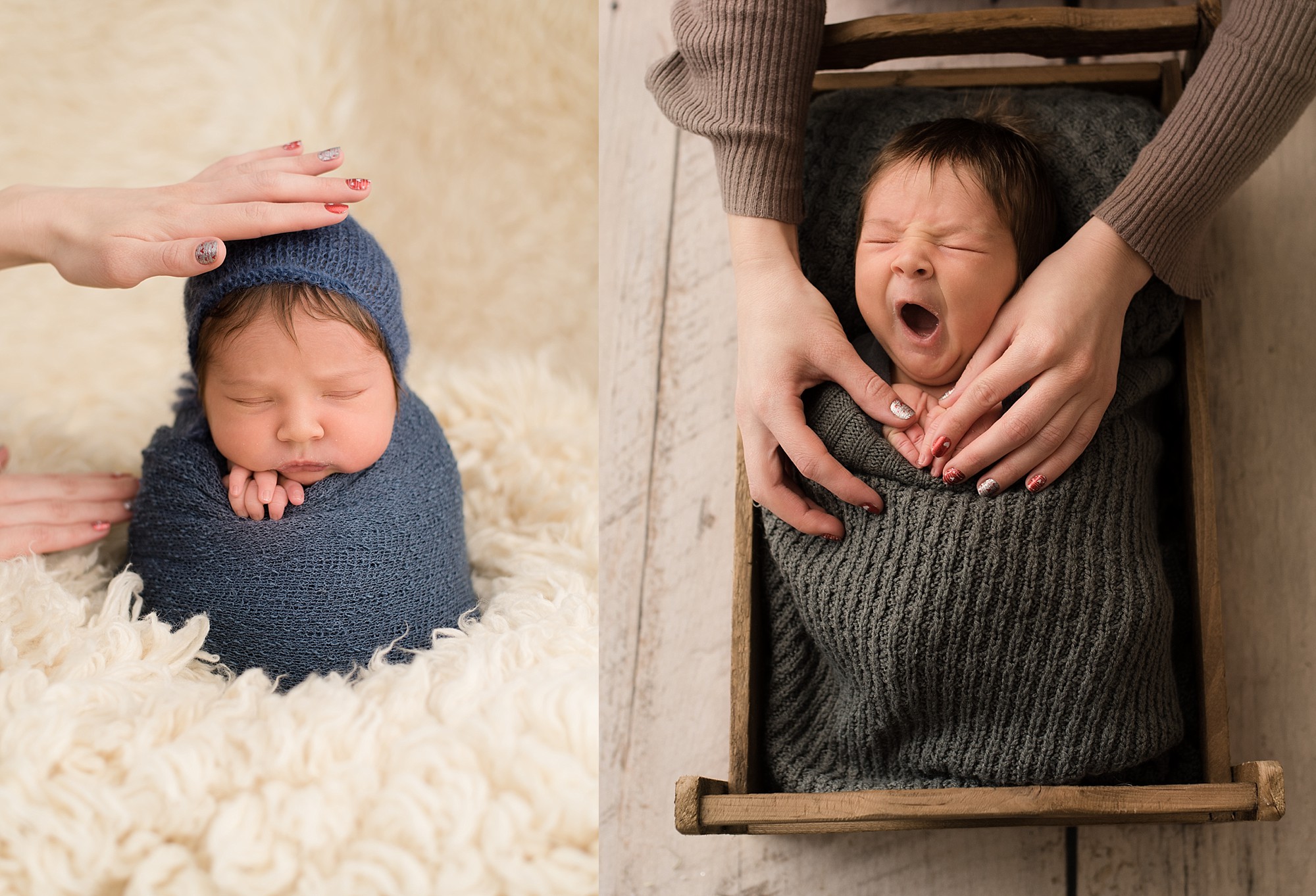 pictures of babies being kept safe during a photoshoot