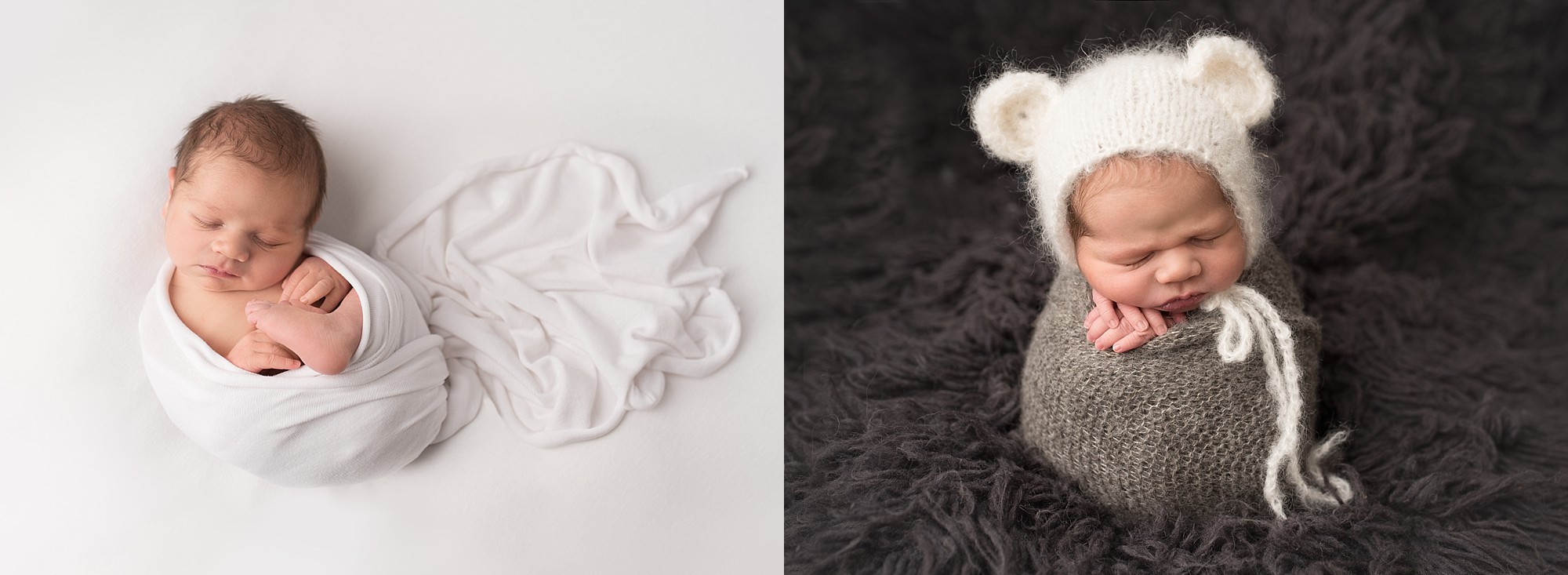 a baby boy wrapped in scarves for his newborn session